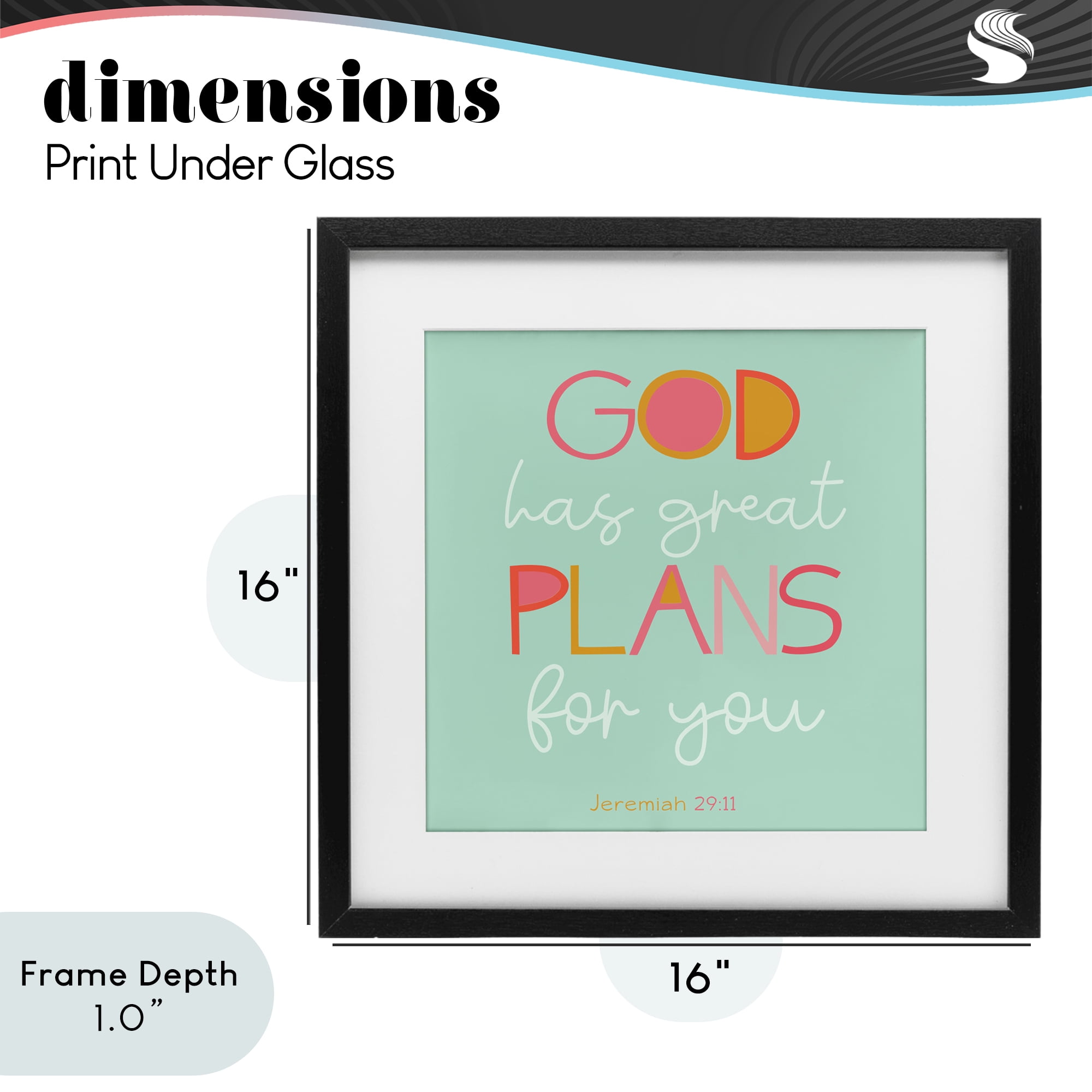 Stupell Industries Green God's Plans For You Black Framed Print Under Glass, design by SD Graphics Studio