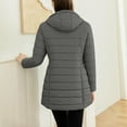 thumbnail image 6 of Quealent Quilted Jackets for Women Long Thicken Puffer Jacket Fleece Lined Winter Coats Hooded coat with Zip Pockets Gray for Size S, 6 of 7