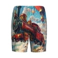 thumbnail image 2 of Haiem Beautiful Red Train Hot Air Balloon Men's Pajama Short with Soft Woven Cotton Elastic Waistband Sleep Short-3X-Large, 2 of 9