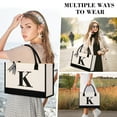 thumbnail image 4 of XUEYU Personalized Initial Tote Bag, Large Capacity Canvas Beach Bag for Women, Valentine's Day Gifts & Personalized Birthday Gift Initial Tote Bag w/ Comfortable Handle for Wife Mom Teacher Friend, 4 of 6