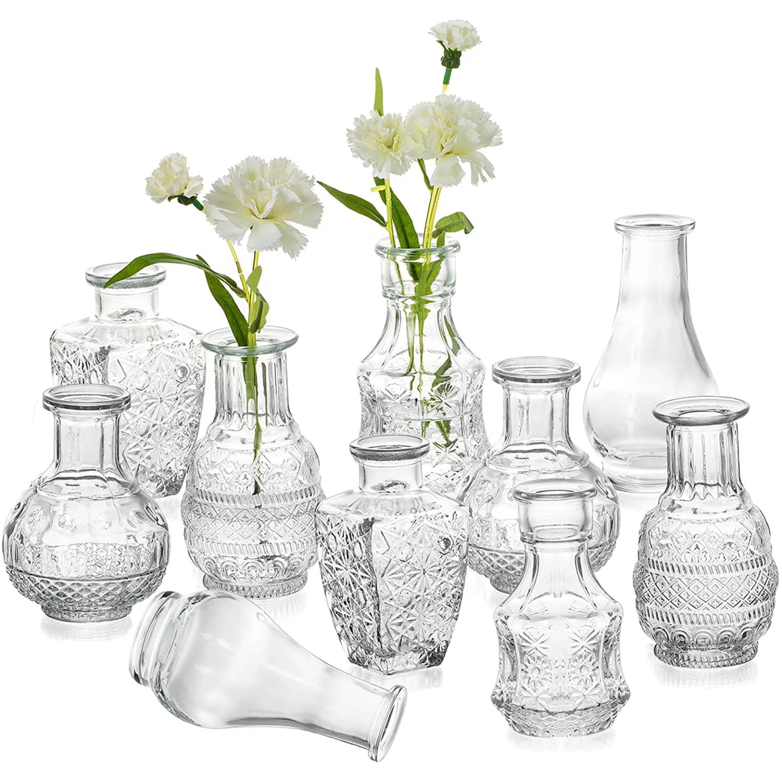 10 x Glass Bud Vases 