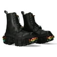 thumbnail image 2 of New Rock Boots WALL83CCT-S8 Unisex Metallic Black Leather Platform Gothic Boots 39, 2 of 6