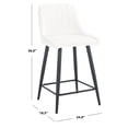 thumbnail image 3 of SAFAVIEH Helga Square Mid Back Counter Stool, Ivory/Black, 3 of 12