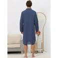 thumbnail image 4 of Unique Bargains Men's Banded Collar Nightshirt Sleep Shirt Nightgown M Navy, 4 of 6