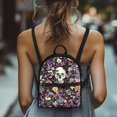 thumbnail image 4 of Eheartsgir Skeleton and Flower Small Backpack, Adjustable Strap Polyester Mini Backpack for Travel Daily, Lightweight Travel Backpack, 4 of 8