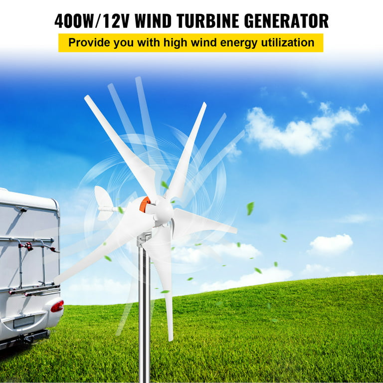 BENTISM Wind Turbine Generator 12V Wind Generator 400W w/MPPT&Anemometer 5  Blades 