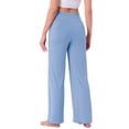 thumbnail image 3 of Pantalones de pijama de mujer INSPIRE CHIC, de pierna ancha, con cordón, pantalones de sudadera elásticos, pantalones de lounge Palazzo, pantalones de yoga para dormir, talla L, azul claro, 3 of 6