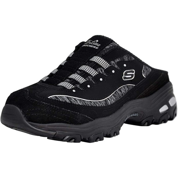 Skechers Sport Women's D'Lites Slip-on Mule Sneaker, Black 6.5 Medium ...