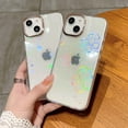 thumbnail image 5 of Compatible for iPhone 14 Case Laser Flower Pattern, Cute Glitter Bling Rainbow Holographic Flower Clear Case for Women Girls Soft TPU Shockproof Camera Protective Back Cover Case - Flower, 5 of 10
