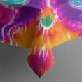 thumbnail image 5 of Colorful Rainbow Tie Dye Spiral Pattern Square Tablecloth,Waterproof Square Table Cover,Wipeable Spillproof Washable Table Cover for Home Kitchen Party Decor 42"X42"(107x107cm), 5 of 6