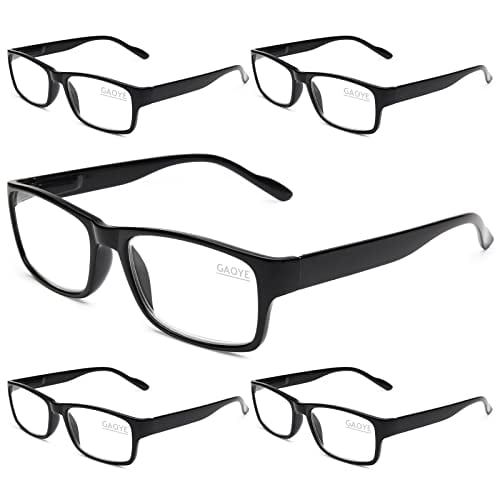 5 Pack Blue Light Blocking Reading Glasses,Spring Hinge Computer Readers for Women Men,Anti UV Ray Filter Nerd Eyeglasses 