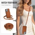 thumbnail image 2 of Allytechgroup Wallet Case for iPhone 14 Plus, Built-in Card Holder & Shoulder Strap & Wrist Strap Slim Shockproof Protective Full Body Cover Bumper for iPhone 14 Plus, Brown, 2 of 6