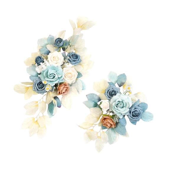 S SERENABLE 2 Pieces Wedding Arch Flowers Artificial Flower for Backdrop Wall Front Door Blue