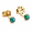 Green Opal 3mm Gold Filled, variant on Bezel Set Small Stud Earrings Post Piercing for Cartilage Tragus Helix Multiple Piercing Jewelry for Women (Amethyst 4mm / 14K Gold Filled)