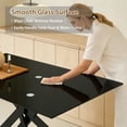 thumbnail image 4 of 51.18" Rectangular Clear Tempered Glass Dining Table,Stylish Design with Black Metal Legs, Dining Table for Dining Room,Black, 4 of 8