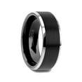 thumbnail image 1 of ARDEN Beveled Edged Tungsten Ring with Brushed Finish Black Ceramic Center - 6mm or 8mm, 1 of 1