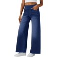 thumbnail image 2 of High Waist Women Stretchy Wide Leg Jeans Casual Pull on Denim Pants, 2 of 5