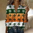 thumbnail image 5 of Camisetas de Manga Larga de las Mujeres Casual Día de San Patricio Unisex Imprimir Botón Arriba, Camisetas de Manga Larga de las Mujeres, 5 of 5