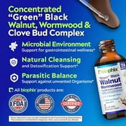 biophix Green Black Walnut Wormwood Extract 2 oz - Natural Potent Herbs Cleanser Supports Intestinal Health