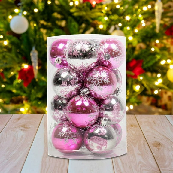Christmas Balls Ornaments for Christmas Tree Decoration 16 PCS 6cm Plastic Christmas Ornaments Hanging Pendants Indoor Year Christmas Party Tree Decoration Christmas Balls