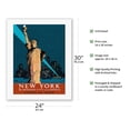 thumbnail image 2 of New York USA - The Wonder City of the World - Statue of Liberty - Travel by Train - Vintage Railroad Travel Poster by Adolph Treidler c.1927 - Fine Art Rolled Canvas Print 20in x 26in, 2 of 4