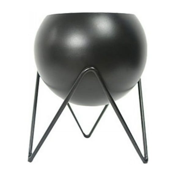 ZPAQI Round Vase Planter with Potted Plant Stand Modern Metal Flower Pot Indoor Plants Display Rack Garden Home Decor