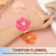 thumbnail image 4 of Flor de Chifón con Perlas de Rhinestone Uxcell, Apliques de Tela para Manualidades de Decoración de Ropa Rosa Rosa, 4 of 7
