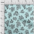 thumbnail image 1 of oneOone Cotton Poplin Baby Blue Fabric Leaves & Floral Artistic Dress Material Fabric Print Fabric By The Yard 56 Inch Wide, 1 of 4