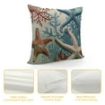 thumbnail image 4 of Chilfamy Coastal Pillow Covers Blue Beach Theme Ocean Seashell Starfish Coral Summer Nautical Sea Print Decorative Throw Pillow Cases Outdoor Farmhouse Decoration for Sofa Couch Bed White, 4 of 5