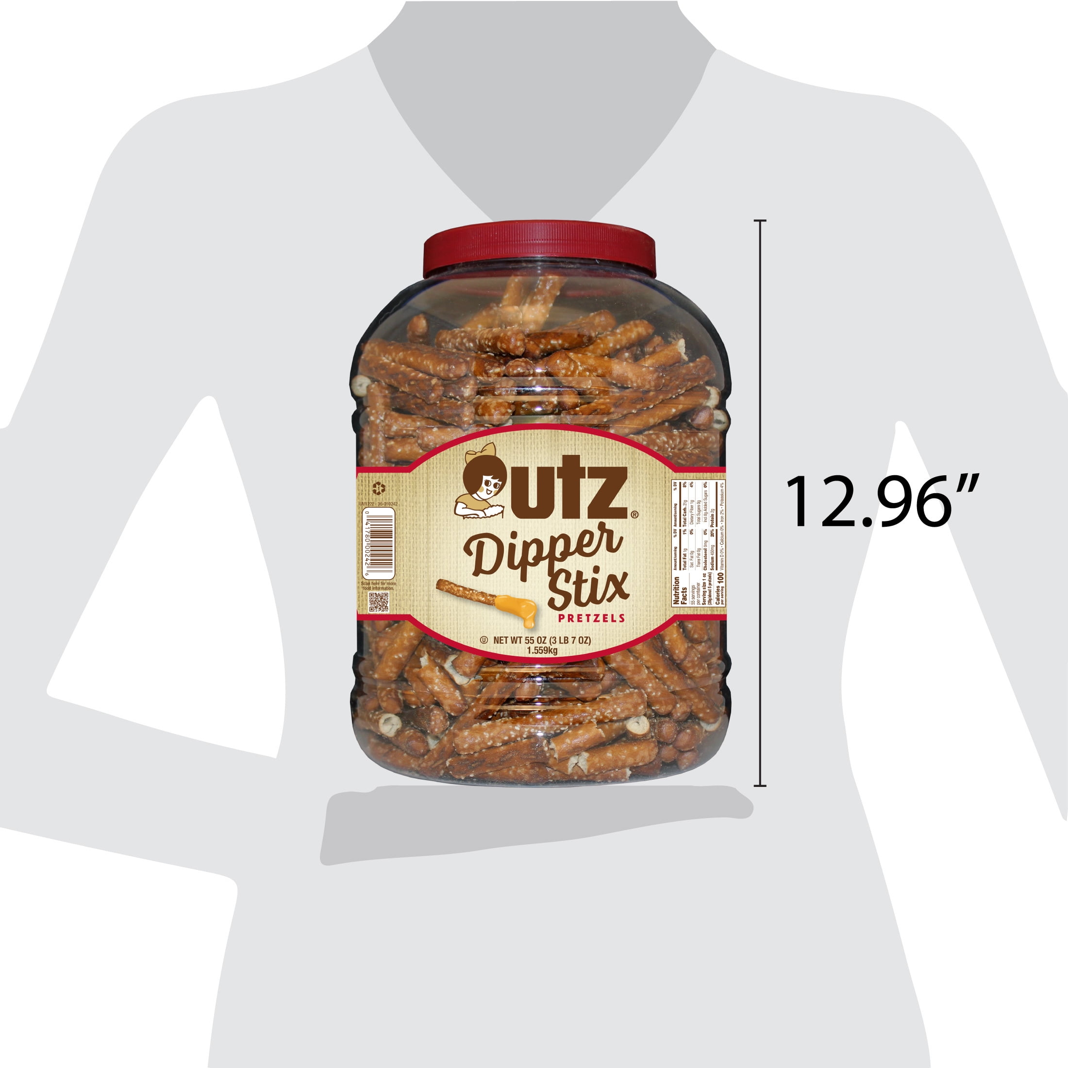 Utz Dipper Stix Pretzels, 55 oz Barrel