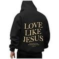thumbnail image 4 of Mens Jesus Hoodie Loose Fit Letter Print Hooded Sweatshirt Long Sleeve Casual Streetwear Hoodie for Men, 4 of 4