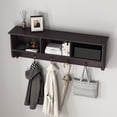 thumbnail image 2 of Hassch Wall Mounted Coat Rack with Shelves, Entryway Storage Organizer with 4 Dual Hooks for Hallway, Living Room, Easy Assembly, Espresso, 2 of 8