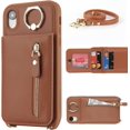 thumbnail image 3 of iPhone XR Case for Women with Card Holder, iPhone XR Phone Case with Strap,iPhone XR Crossbody Lanyard Cases with Credit Card Slots Kickstand with Ring Holder Stand Case,6.1 Inch,Brown, 3 of 14