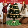 thumbnail image 5 of 30 Inch Christmas Tree Skirt – Velvet Plush Tree Mat, Soft Thickened Polyester with Red Ties, Single-Sided Printing, Available in 30in/36in/48in, Perfect for Holiday Xmas Tree Decoration, 5 of 7