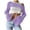 Purple, variant on Youmylove Womens Summer Dresses Seductive Round Neck Solid Color Hollow Out Knit Sweater Long Sleeve Cover Up Top For Women Beach Coverup Dresses