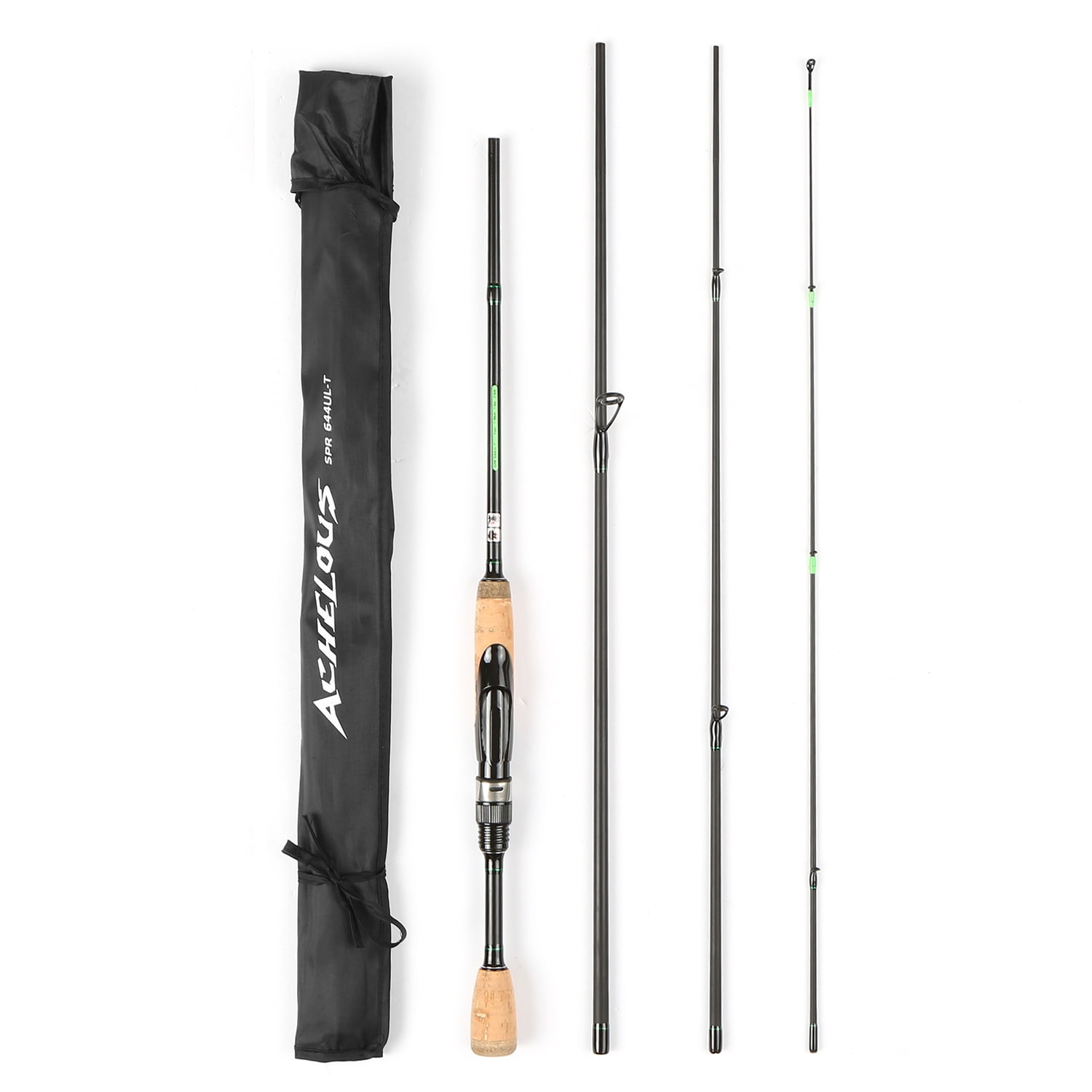 Portable Travel Spinning Fishing Rod Carbon Fiber 4 Pieces Fishing Pole 