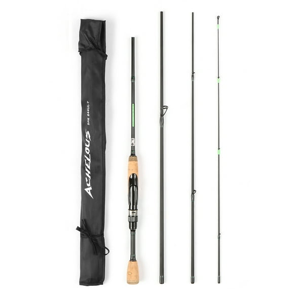 Portable Travel Spinning Fishing Rod Lightweight Carbon Fiber 4 Pieces Fishing Pole