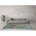 thumbnail image 3 of Ahgly Company Indoor Square Oriental Light Blue Traditional Area Rugs, 5' Square, 3 of 4