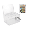 thumbnail image 2 of 1 Paquete de Caja DonacióN AcríLico con Cerradura, Urna Transparente Soporte para Carteles, Sugerencias RecaudacióN Fondos, 2 of 5