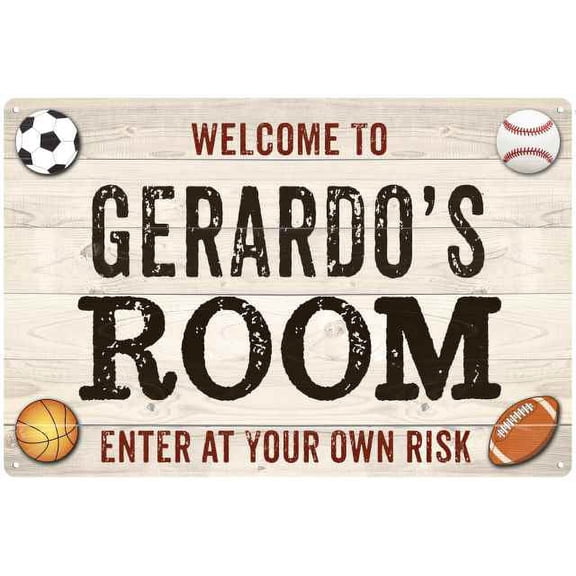 GERARDO'S Room Kids Bedroom Sign Boy's Gift 8x12 Metal 108120090251