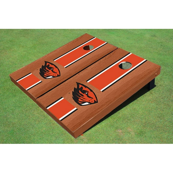 Oregon State University Orange Rosewood Matching Long Stripe Cornhole Boards