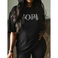 thumbnail image 2 of Women's T-Shirt NOPE Not Today Street Art Simple Short Sleeve Casual Tee Classic Crew Neck T Shirt for Women Black, L, 2 of 7
