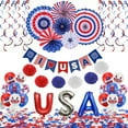 thumbnail image 4 of TIELUTT Chaise d'Événement Drapeau de la Fête Nationale de l'Indépendance Rouge, Bleu et Blanc avec Résidus de Papier, Rayures et Souvenirs pour Enfants, Longue Robe de Fête pour Femmes, Drapeaux de Fête, Fête d'Anniversaire pour Adultes, 4 of 8