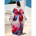 thumbnail image 3 of Edolynsa Beach Kaftan Cover up for Women Plus Szie Moroccan Dress Boho Arabic Dresses Maxi Resort Wear Caftan Loungewear House Wear, 3 of 7