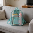 thumbnail image 4 of AYktou Clear Backpack for Stadium Approved, 10×5×14 Inch PVC Waterproof Clear Bag with Adjustable Straps & Mesh Side Pocket, Transparent Backpack Daypack for Concerts, Sports, Games, Festivals, 4 of 6