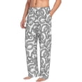 thumbnail image 2 of Uemuo Snake Pattern Men's Wide Leg Palazzo Lounge Pants with Pockets Light Weight Loose Comfy Casual Pajama Pants-Small, 2 of 9