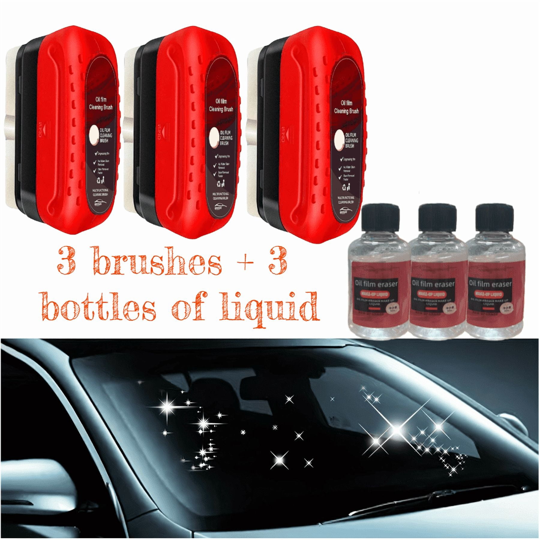 Film Oléophobe Voiture 2 Pièces - Kit Nettoyage Pare-Brise Élimine Taches D'Eau Et Film Gras
