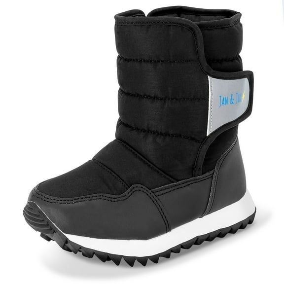 JAN & JUL Kids Water Resistant Pull-On Tall Winter Boots (Black, US Size 8.5)