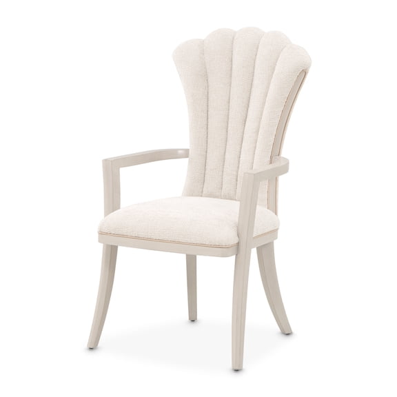 Fantosini Chenille Dining Arm Chair - Set of 2 - Cappuccino/Silver Mist
