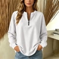thumbnail image 1 of Neewe Women's Plain Long Sleeve Top Fall 1/4 Zipper Tops Loose Ladies Casual Fashionable Top Pullover, 1 of 7